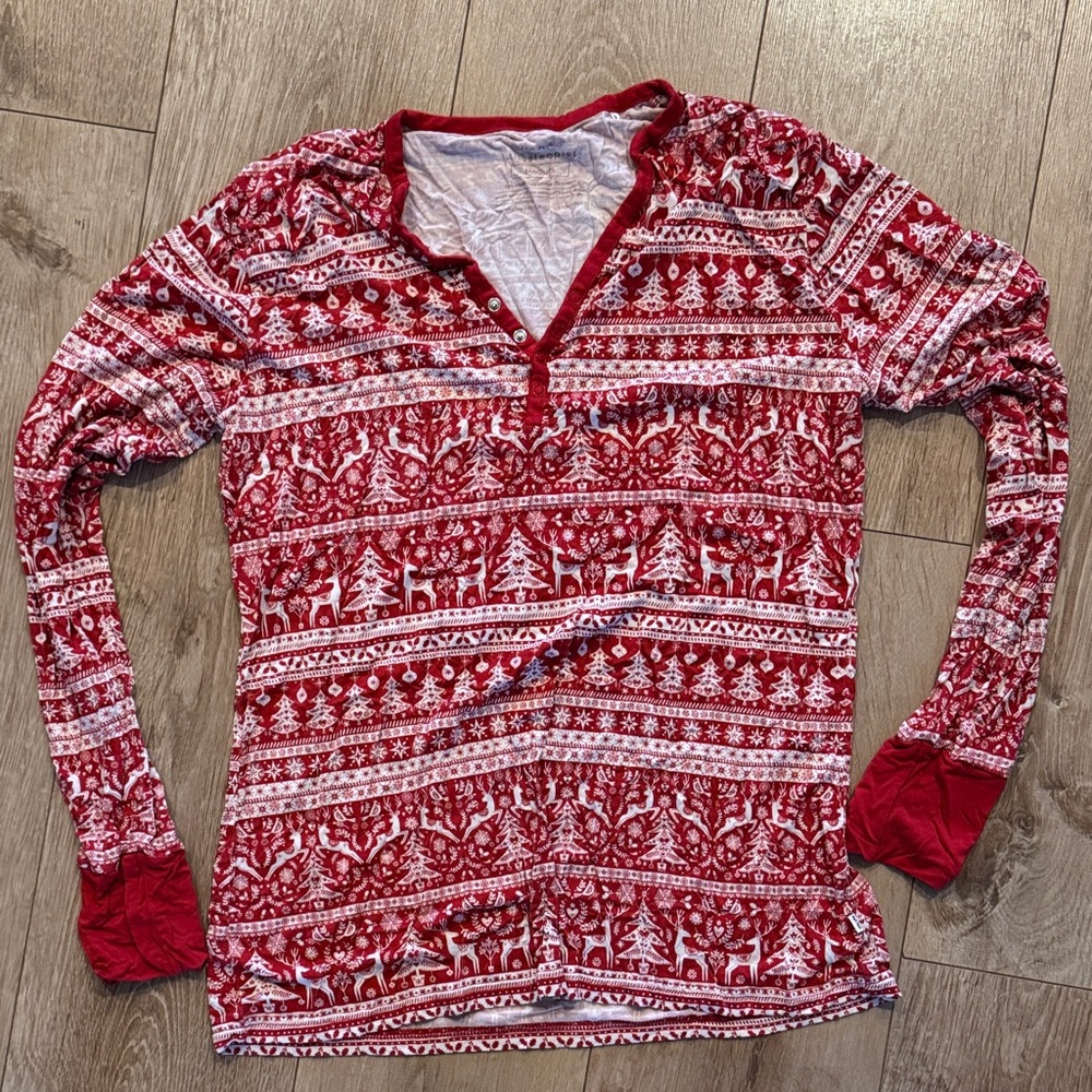 Little Sleepies red reindeer womens pajama top